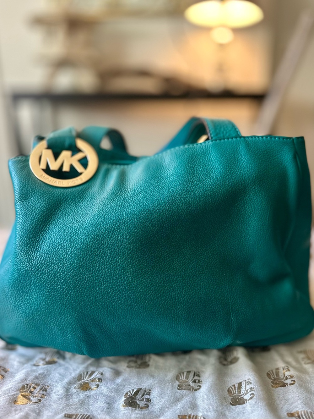 Michael Kors - Teal Leather Shoulder Tote
